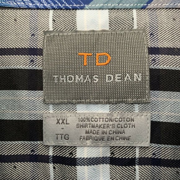 Thomas Dean XXL Plaid Button Down Dress Shirt - Picture 3 of 8